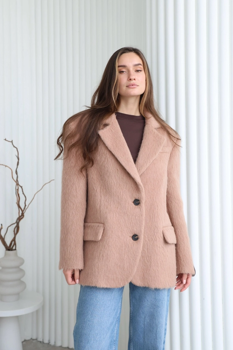 Beige alpaca wool jacket