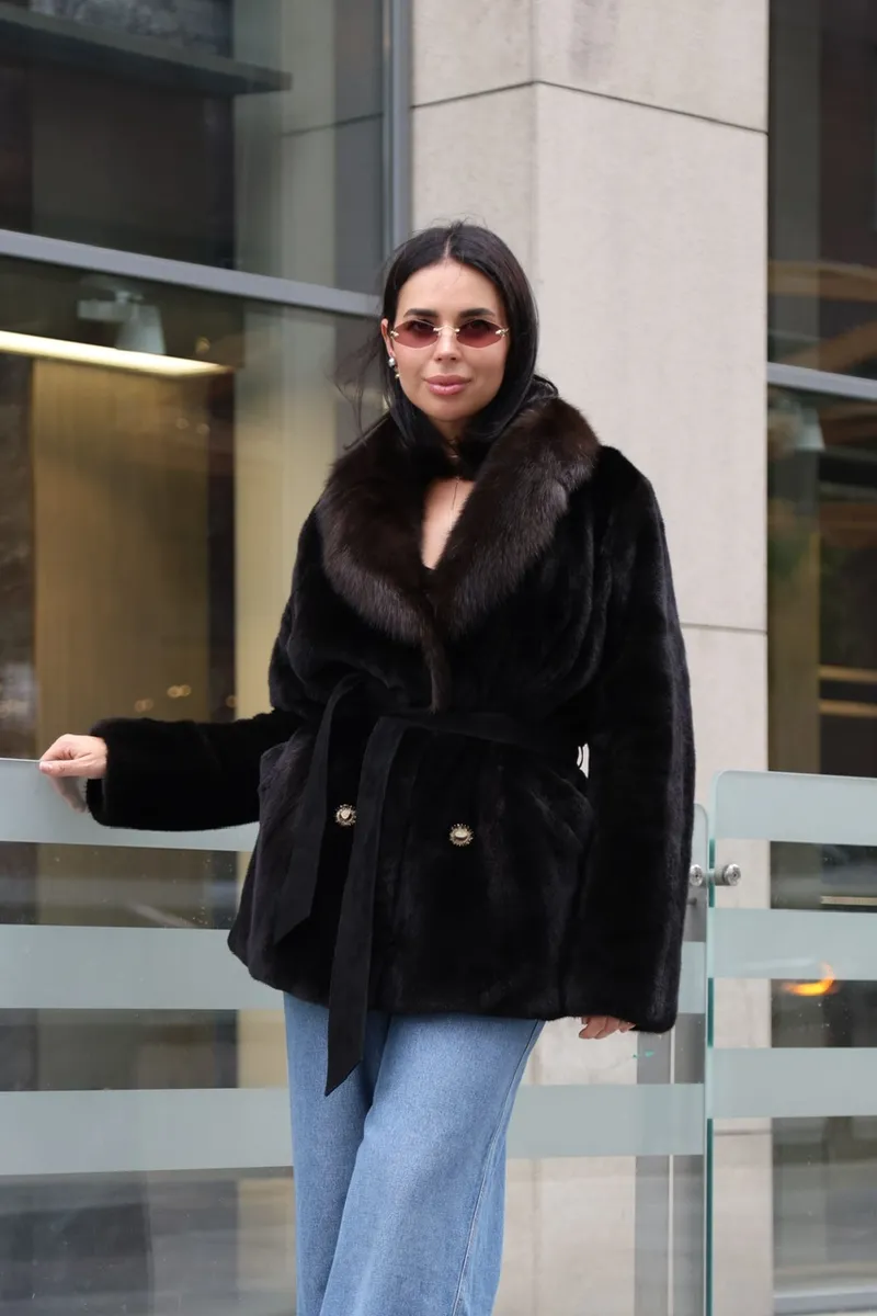 Mink coat in jacket style