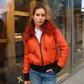 Дублянка з овчини в оранжевому кольорі
