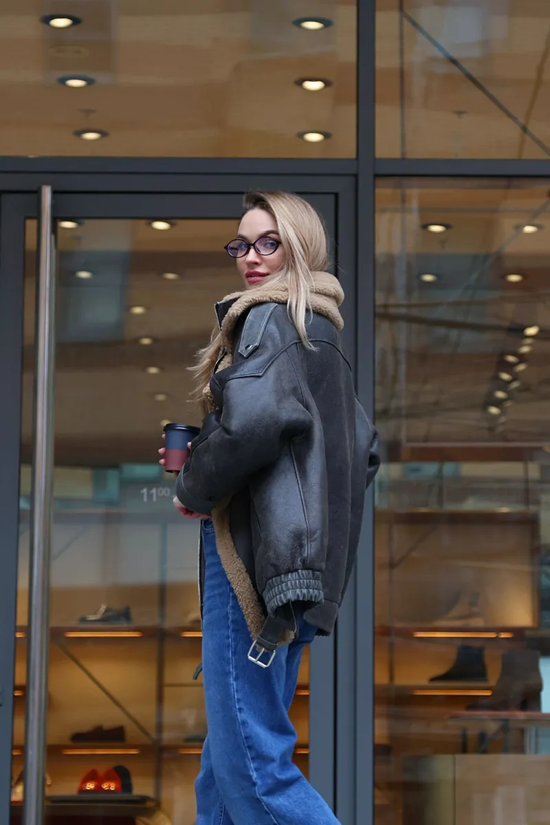 Vintage Curly Sheepskin Coat