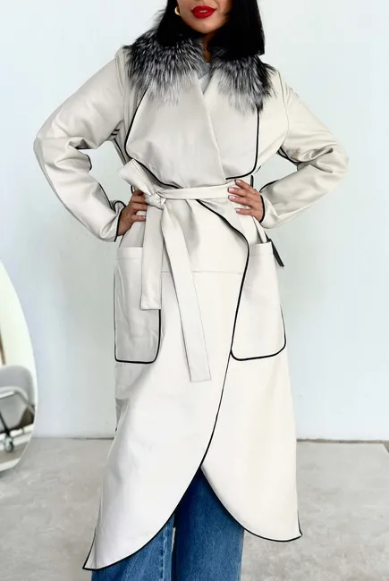 Leather raincoat made of smooth premium quality leather 