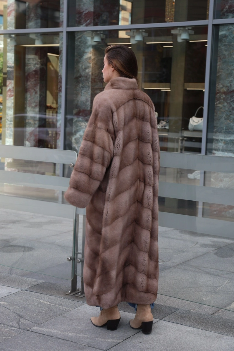 Oversized mink fur coat in pastel color buy Dnipro, Ukraine - PORTO