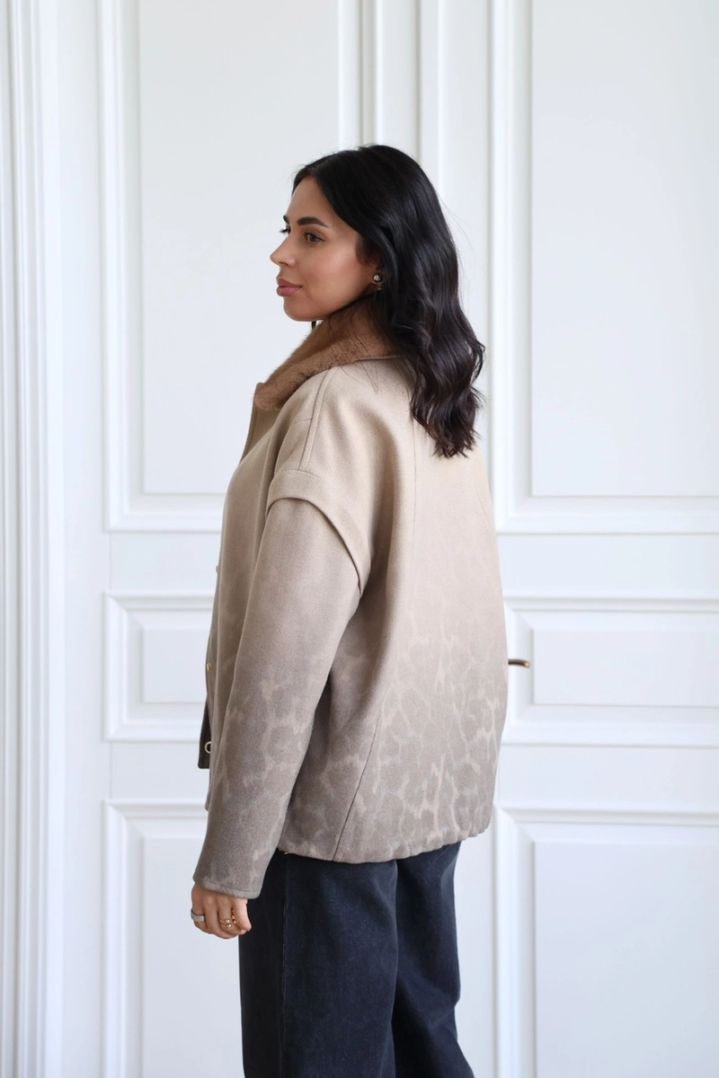 Cropped convertible coat crafted from Italian Marani fabric