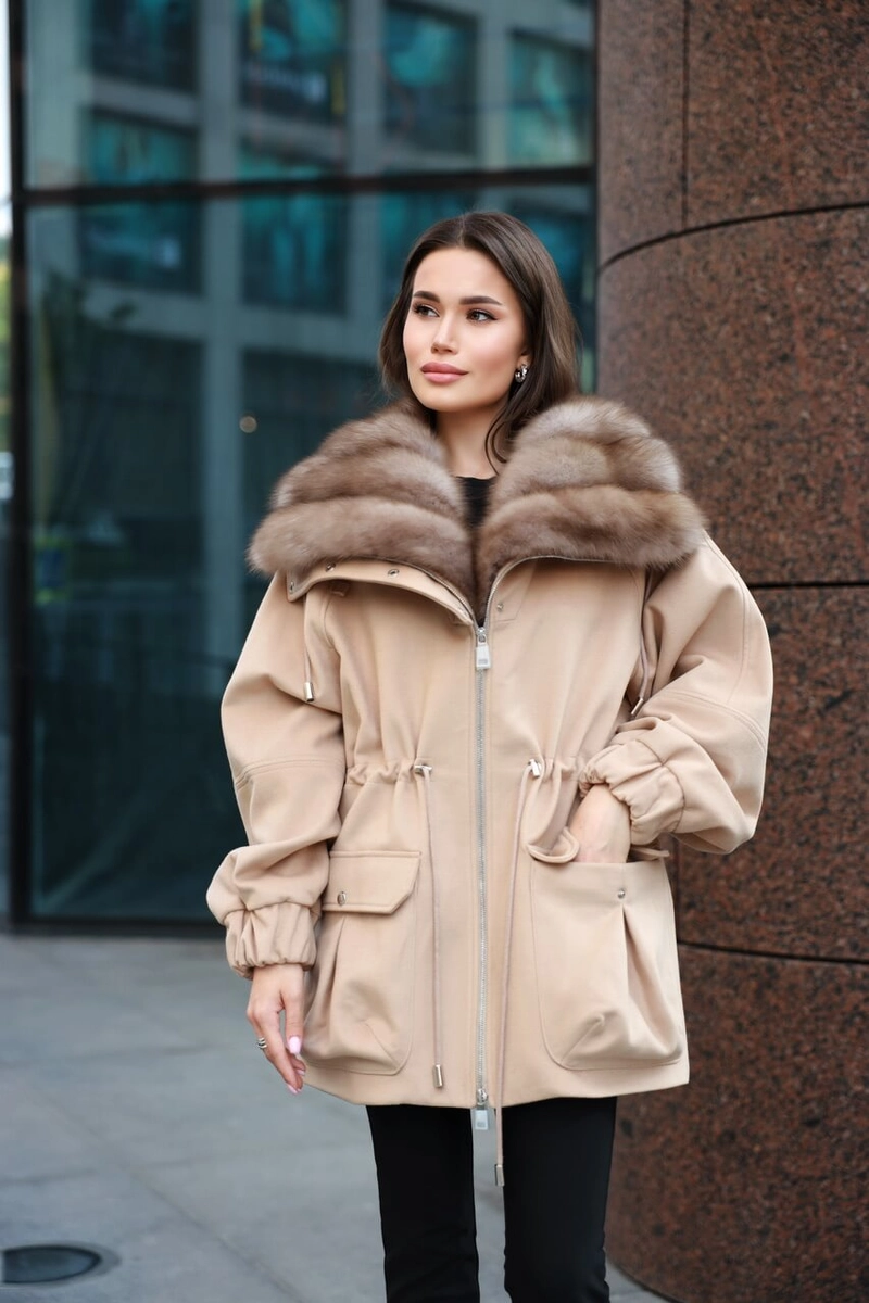 Beige cashmere coat