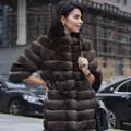 Exclusive fur coat from Sable in combination with skin of a python