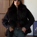Parka made of Italian denim in a chocolate shade