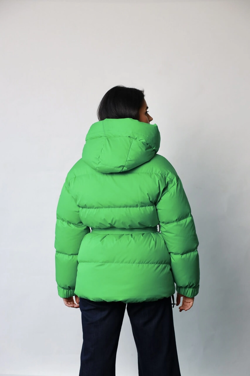 Down jacket in lush green color