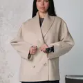 Двобортне пальто з шальовим коміром 