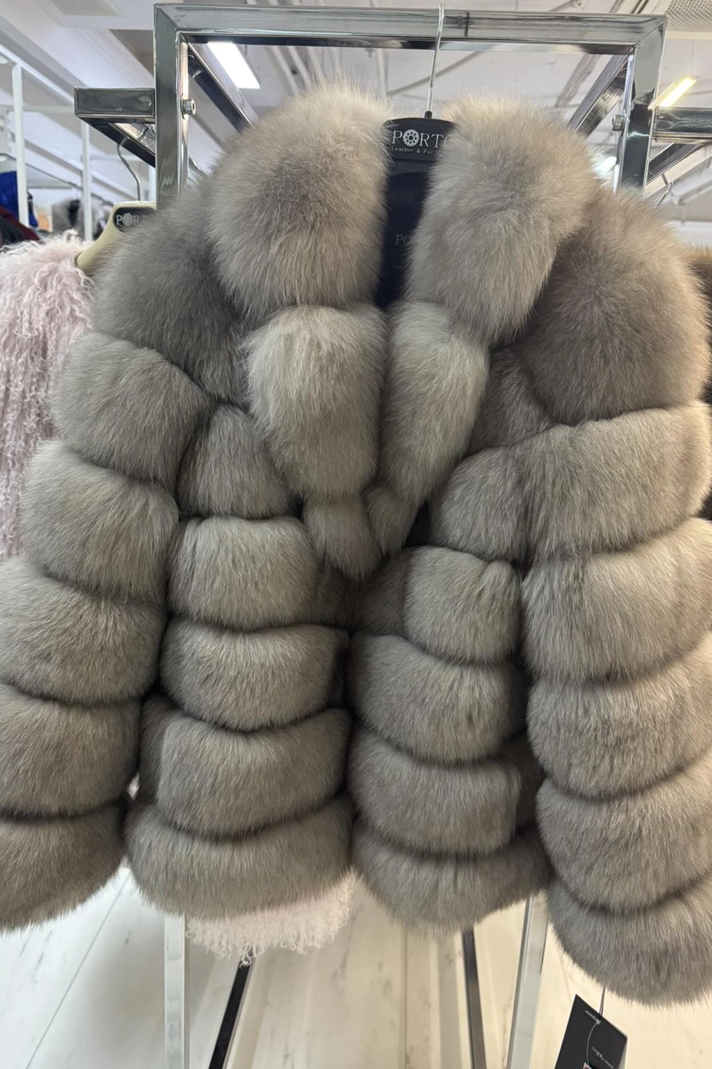 Cropped fox fur coat