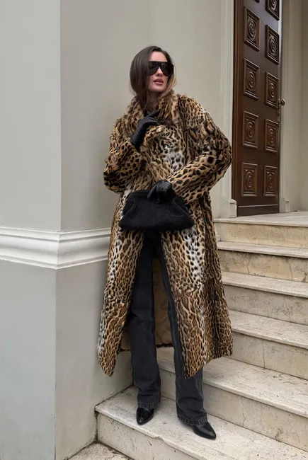 Exclusive Lippy Cat maxi-length coat