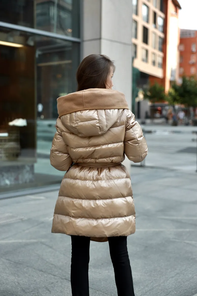 Down jacket with cashmere
