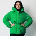 Down jacket in lush green color