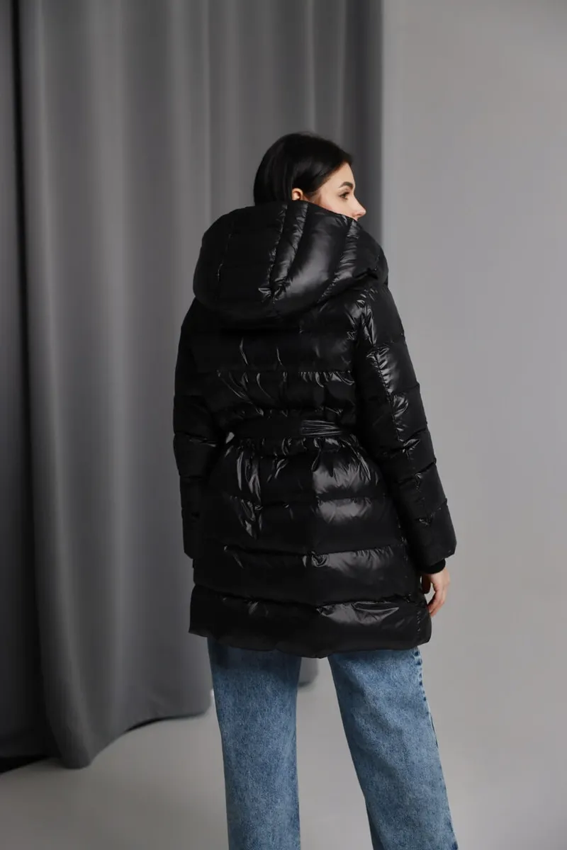 Down jacket with cashmere trim