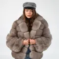 Cropped fox fur coat