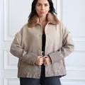 Cropped convertible coat crafted from Italian Marani fabric