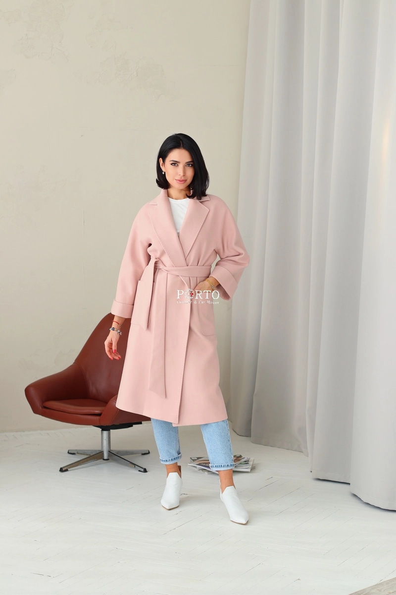 Пальто пудрове у стилі Max Mara