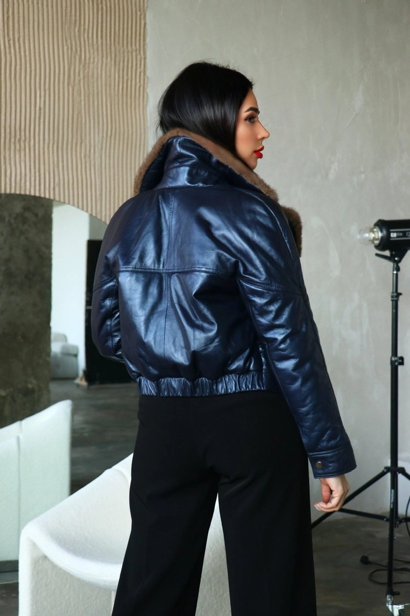Demi-season jacket in blue color