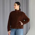 Замшевая куртка в шоколадном цвете