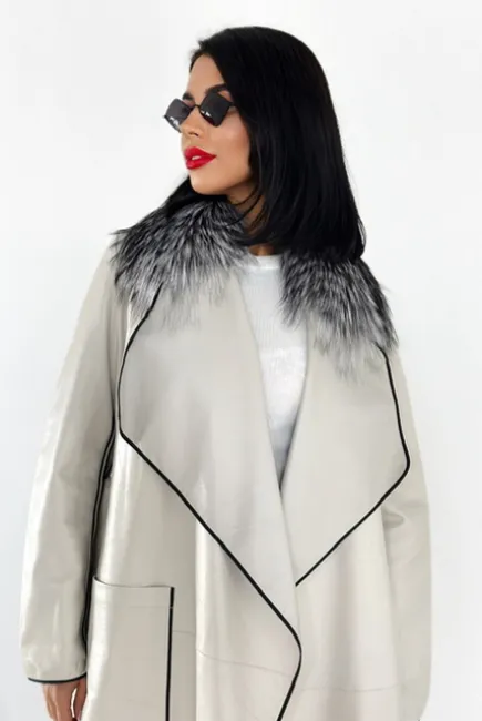 Leather raincoat made of smooth premium quality leather 