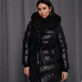 Down jacket with cashmere trim