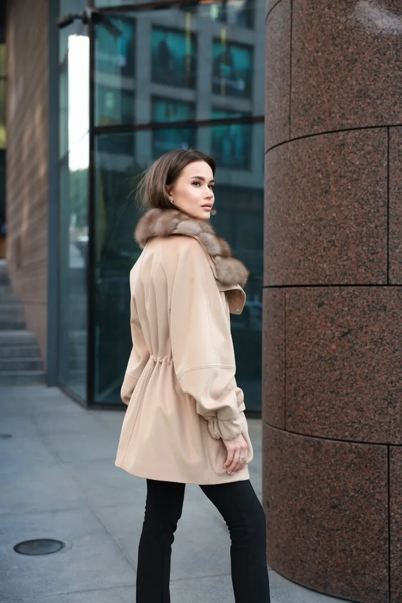 Beige cashmere coat
