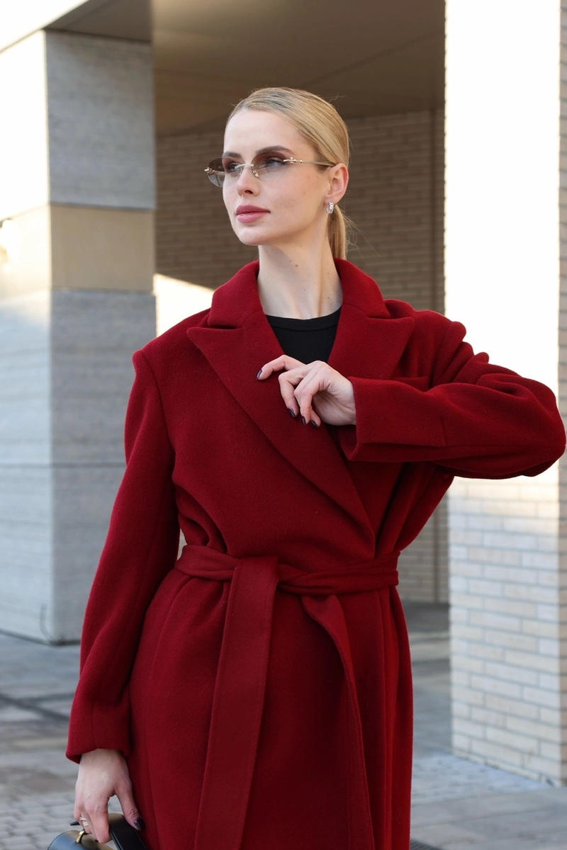 Marsala wool coat