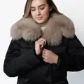 Базовий пуховик з хутром песця 