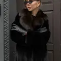 Mink coat with sable fur