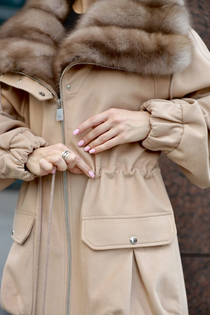 Beige cashmere coat