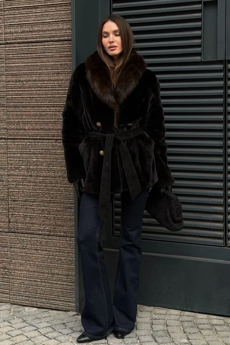 Mink coat in jacket style