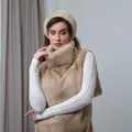 Auction mink bib in beige color
