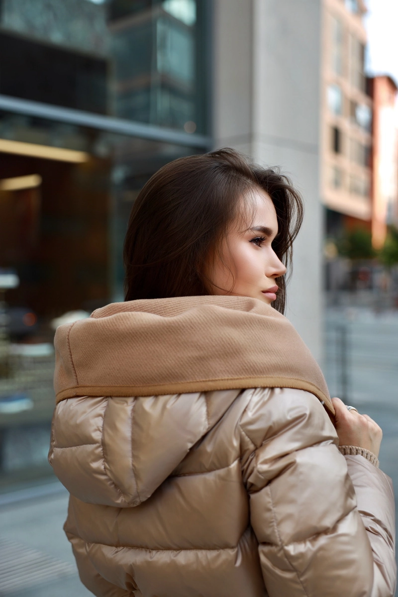 Down jacket with cashmere