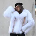 Fur coat made of Arctic fox in white color