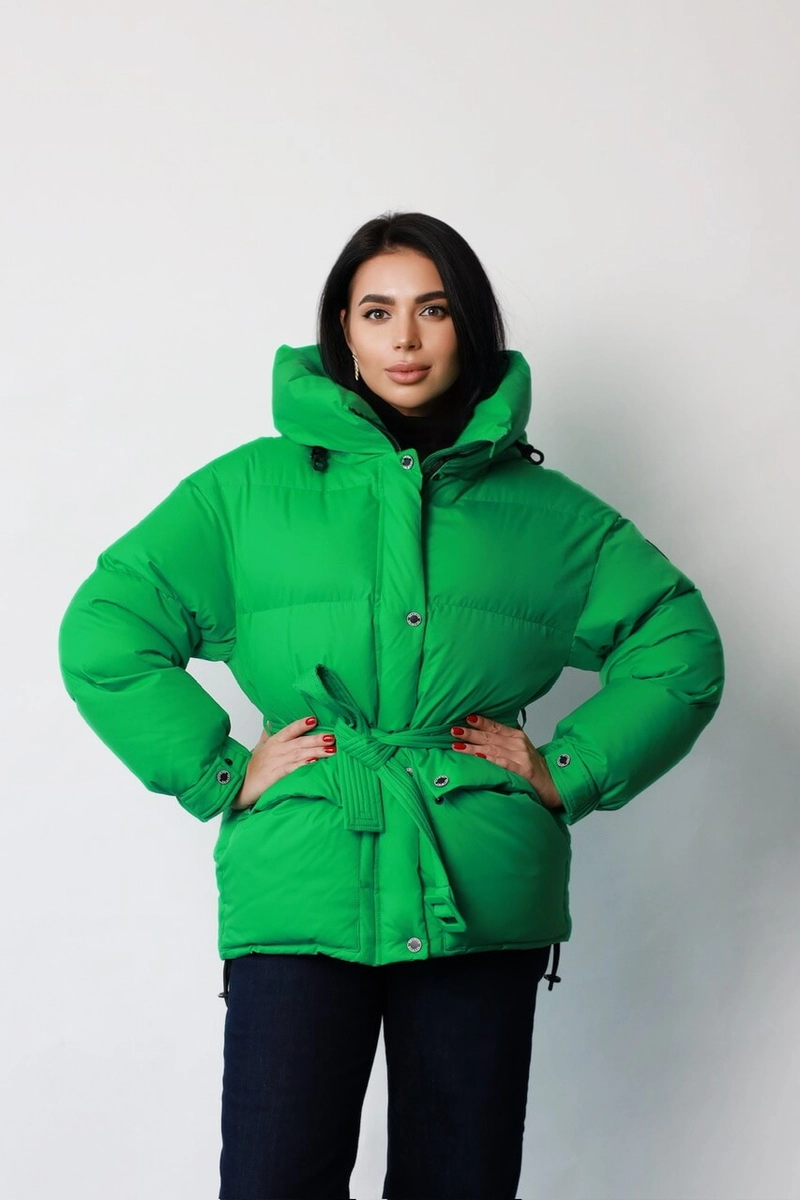 Down jacket in lush green color