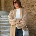 Maxi-length Palomino mink fur coat