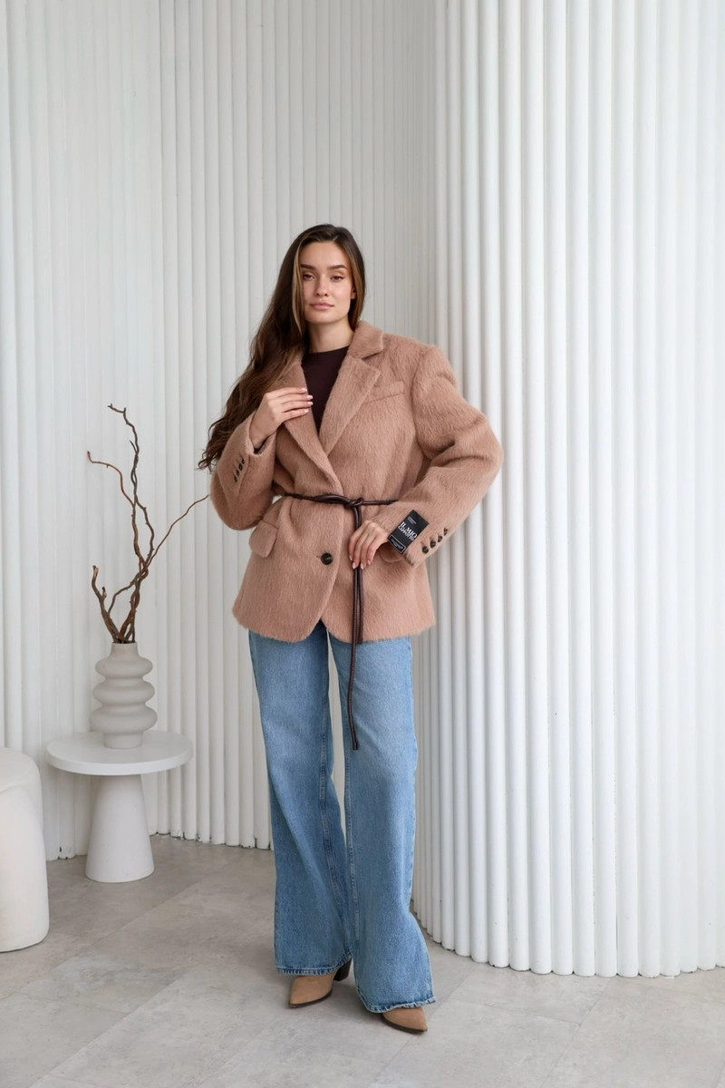 Beige alpaca wool jacket