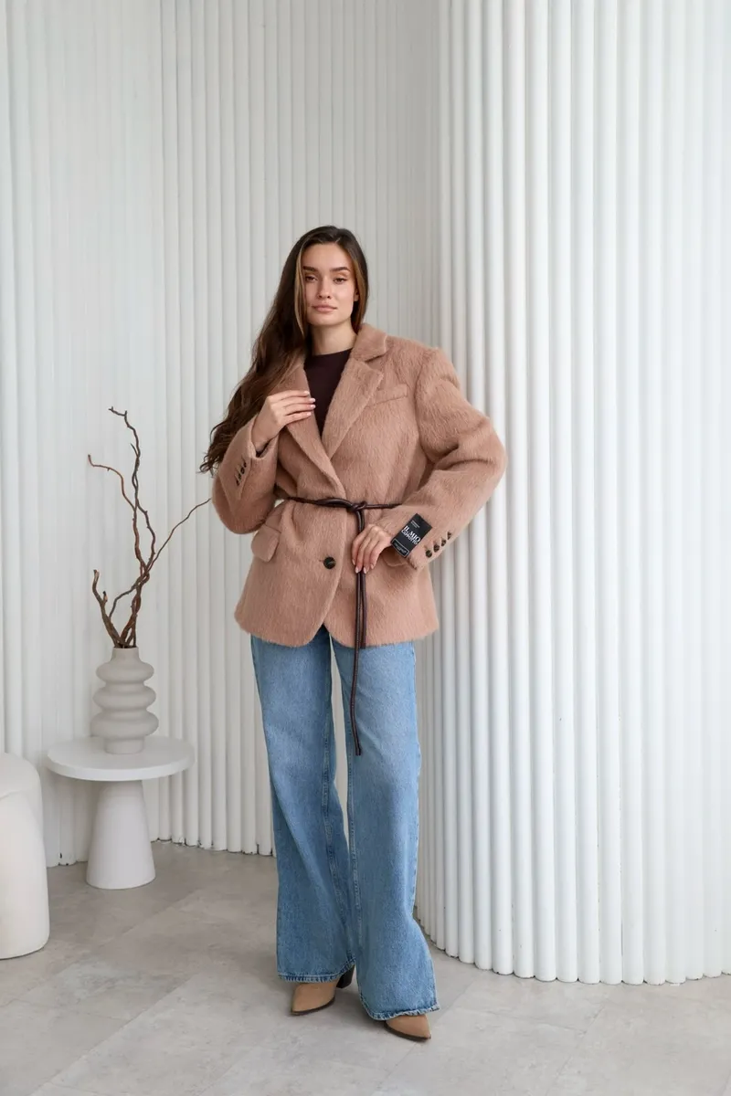 Beige alpaca wool jacket