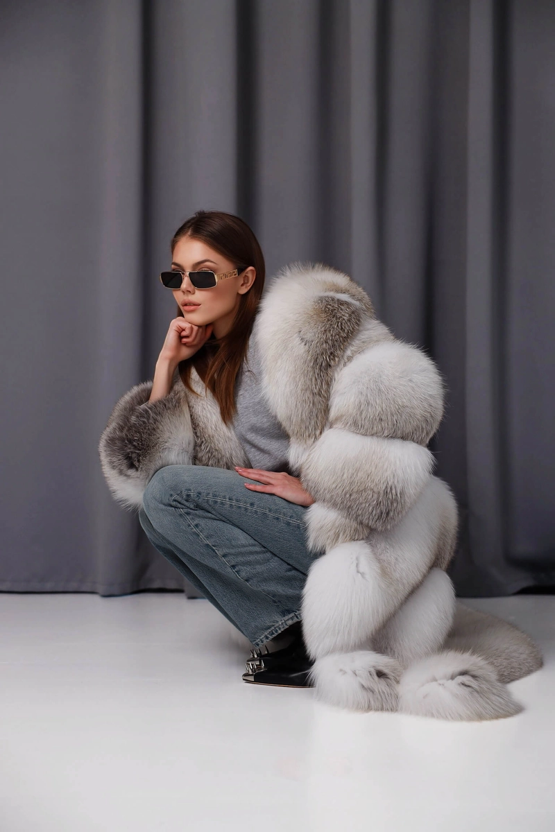 Arctic fox fur coat buy Dnipro, Ukraine - PORTO