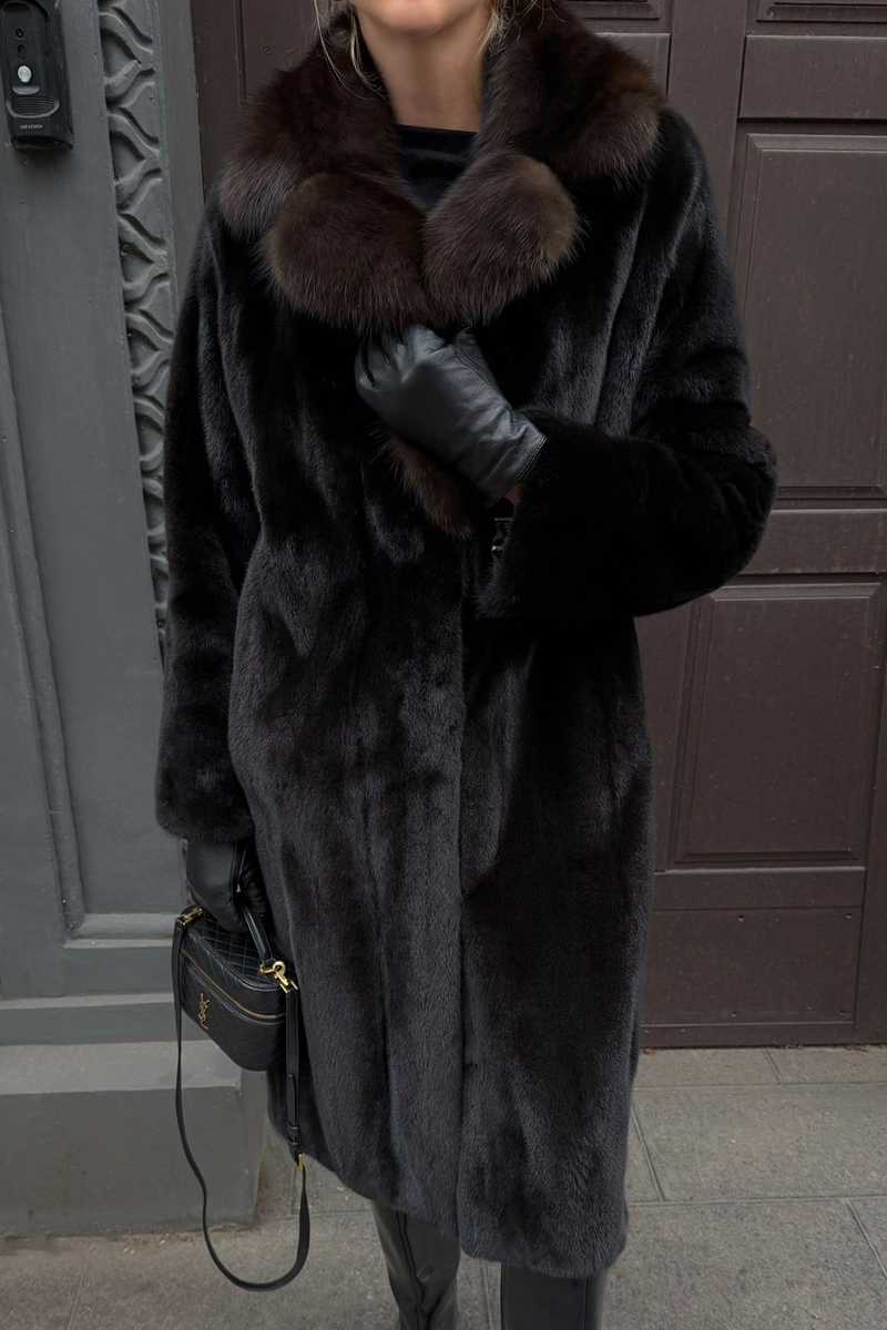 Mink coat with sable fur