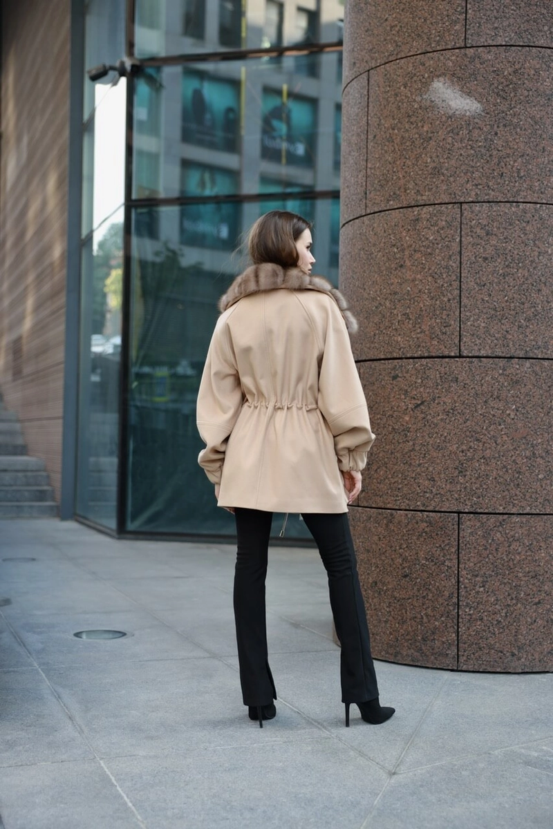 Beige cashmere coat