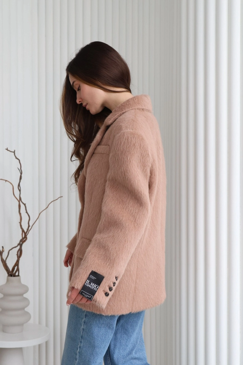 Beige alpaca wool jacket
