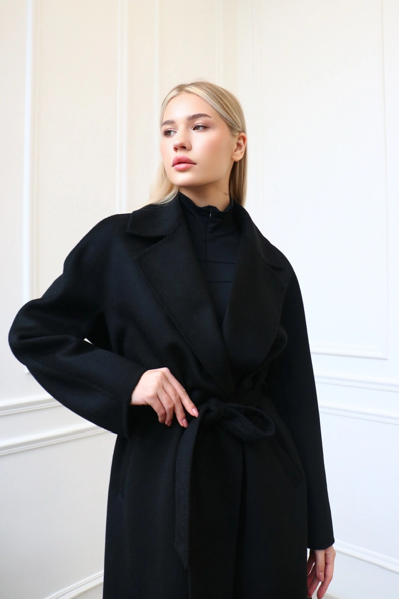 Пальто из шерсти альпаки maxi длины 