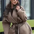 Exclusive reversible coat with silver fox fur
