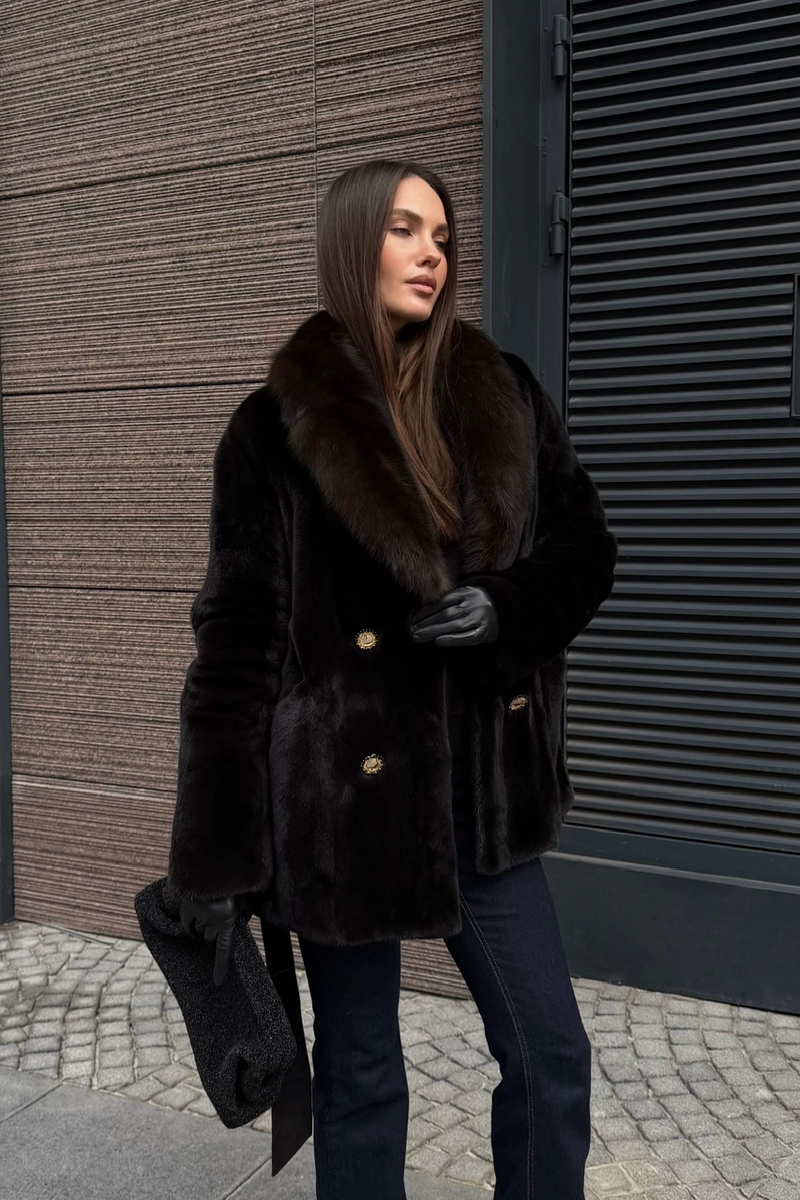Mink coat in jacket style