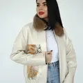 Шкіряна куртка з хутром куниці