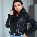 Biker jacket with lacing