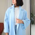 Пальто з кашеміру у небесно-блакитному кольорі