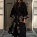 Wool coat with mink and Kovalino fur trim