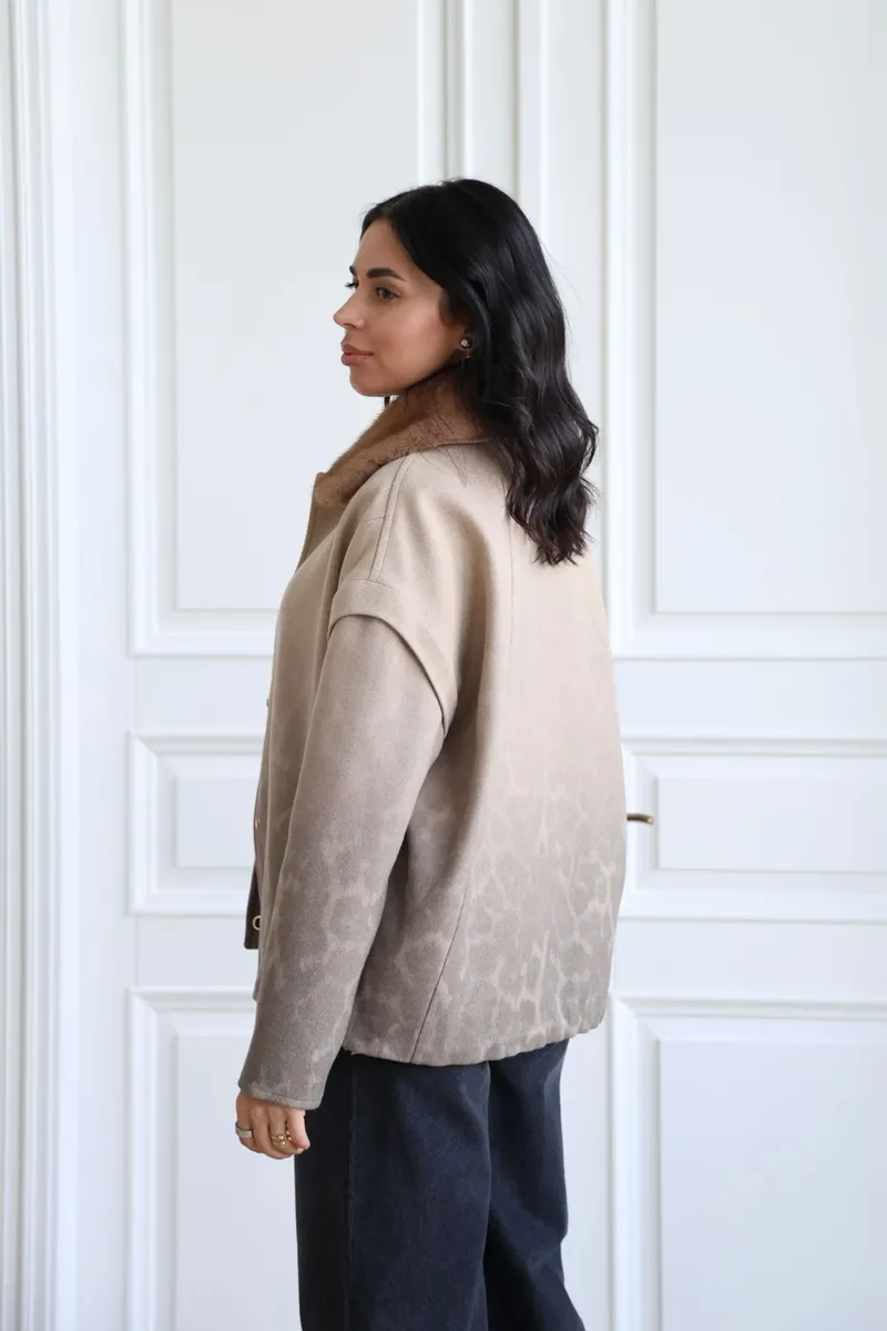 Cropped convertible coat crafted from Italian Marani fabric