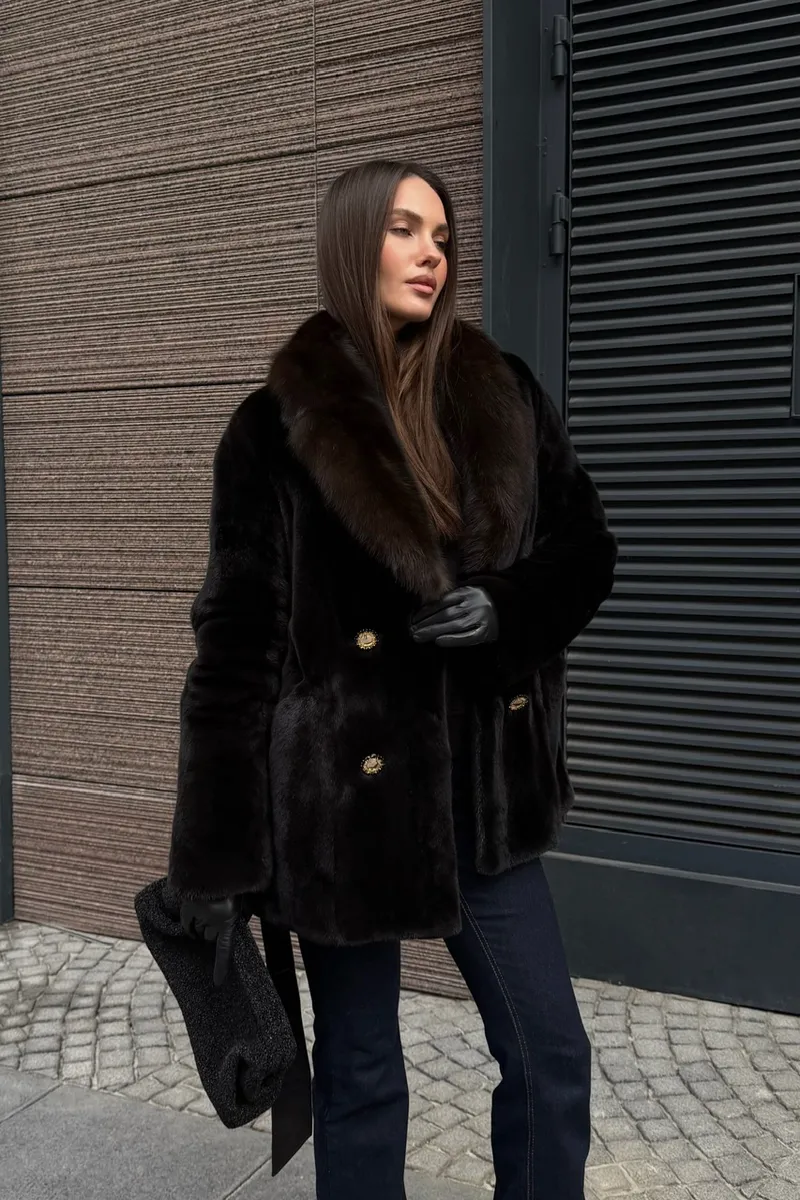 Mink coat in jacket style